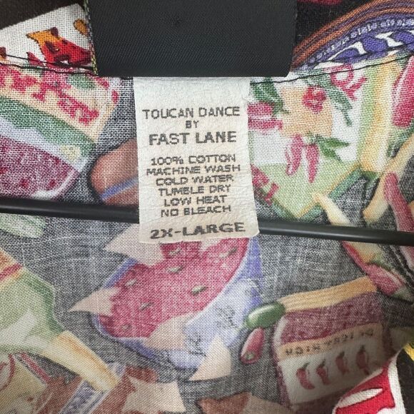 Toucan Dance by Fast Lane Short Sleeve Button Down Salsa Mexican Shirt Mens XXL - Picture 4 of 6